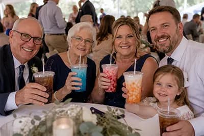 Family enjoying Mixies drinks